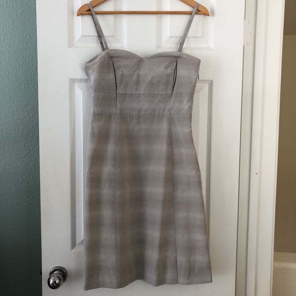 Moulinette Soeurs Strapless Silk Blend Dress in Taupe